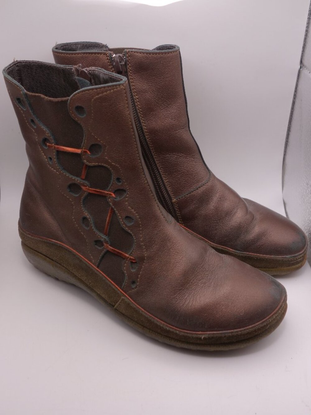 Naot Brown Leather Ankle Boots Size 35 Read Sole Condition